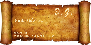 Denk Géza névjegykártya