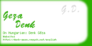 geza denk business card