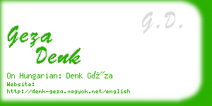 geza denk business card